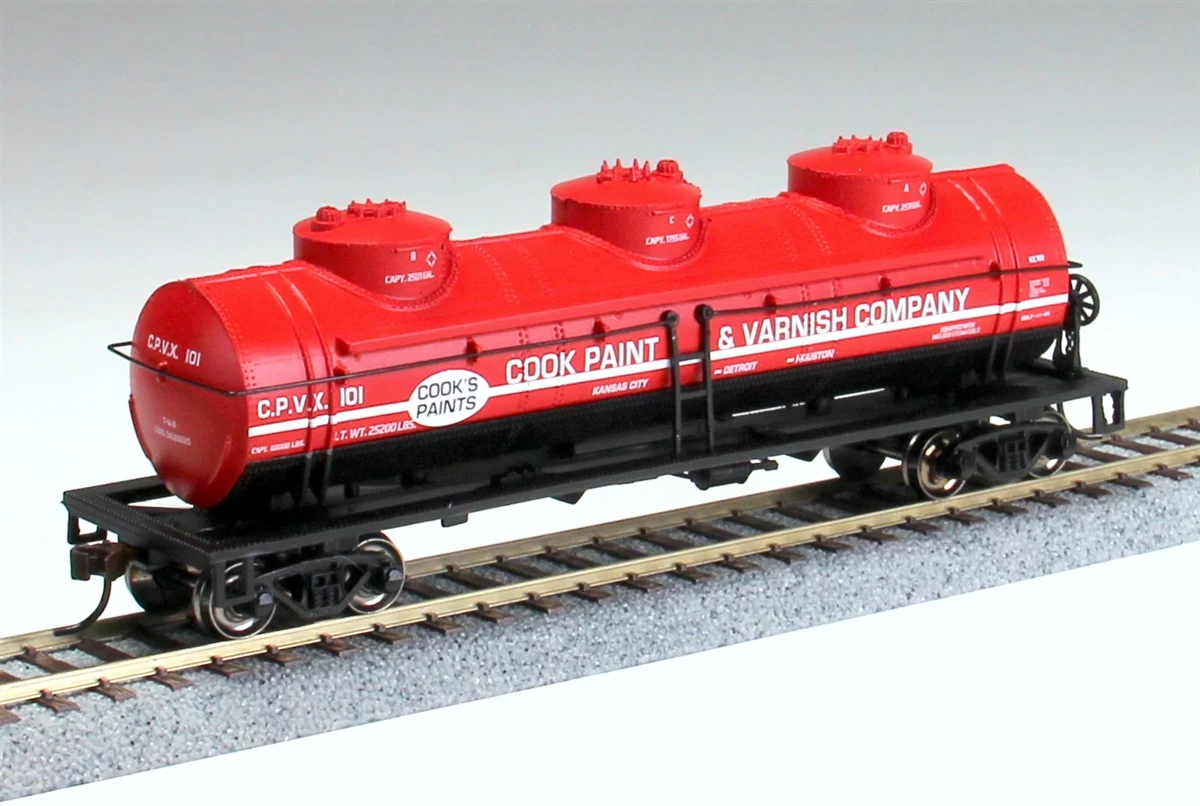40' 3-Dome Tank Car - Cook Paint & Varnish Co. CPVX 101 (17145) 3 40' 3-Dome Tank Car - Cook Paint & Varnish Co. CPVX 101 (17145)