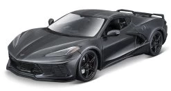 MAISTO 1:18 Scale Diecast Special Edition 2020 Chevrolet Corvette Stingray Coupe (Metallic Gray With Stripe)